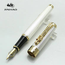 Jinhao 1200 caneta fonte, estilo vintage, luxuosa, com clipe de dragão, escultura em metal dourada/prateada 2024 - compre barato