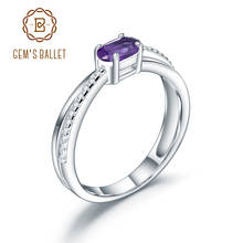 Женское кольцо с натуральным аметистом, серебряное обручальное кольцо с камнем по месяцу рождения, 0,48 карата, 925 пробы 2024 - купить недорого