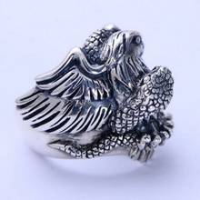 100% Real S925 sterling silver jewelry vintage Thai silver eagle snake battle personality men's ring 2024 - buy cheap