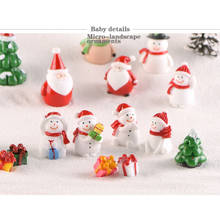 Miniature Christmas Tree Santa Claus Snowmen Terrarium Accessories Gift Box Fairy Garden Figurines Doll House Decor 2024 - buy cheap