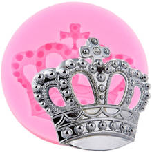 Moldes 3d de silicone de coroa de princesa para bebê, decoração de bolo com fondant, moldes de argila e doces de polímero 2024 - compre barato