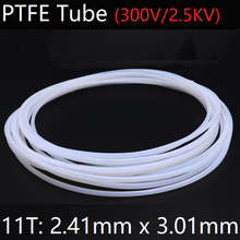 Tubo de PTFE 11T, 2,41mm x 3,01mm, eflón aislado, tubo rígido F4, manguera de transmisión resistente a altas temperaturas, 300V, blanco 2024 - compra barato