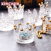 Xinchen criativo cinzeiro de vidro cristal personalizado artesanal mini coroa castiçal de vidro para enviar o presente do namorado decoração 2024 - compre barato
