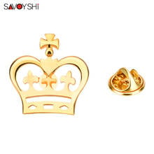 SAVOYSHI British Style Fashion Gold Brooch Hat  Pin for Men Crown Badge Suit Shirt Collar Accessories 2024 - buy cheap