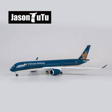 JASON TUTU 47cm Resin Diecast 1/150 Scale Vietnam Airlines Airbus A350 Airplane Model Plane With Light & Wheel Aircraft 2024 - buy cheap