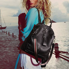Mochila luxuosa de couro genuíno, bolsa de ombro feminina para meninas, mochila de viagem para mulheres # m007 2024 - compre barato