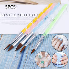 5Pcs Colorful Acrylic crystal pen Nail Art Brush Tools Set Acrylic UV Gel  Painting Drawing Brushes Cuticle Pusher Tool 2024 - buy cheap