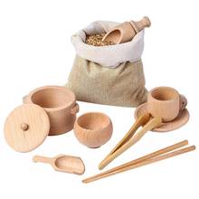 2021 New Wooden Montessori Cutlery Pretend Play Tea Set Wooden Educational Activity Kitchen Food Toy Inspired Wooden Child Toys 2024 - buy cheap