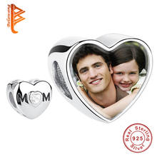 Retro Sparkling Rhinestone Forever Love Mom Custom Photo Charms for Women Mom Mother s Day 925 Sterling Silver Jewelry Gift 2024 - buy cheap