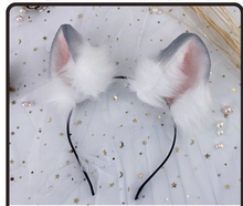 Novo anão de trabalho feito à mão, inverno branco, orelhas de hamster russo, arco de cabelo estilo mouse, faixa para cosplay de lolita, acessórios 2024 - compre barato