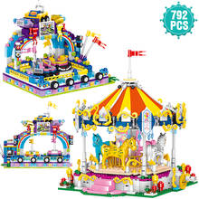 ideas Ideas Amusement Park Series Building Blocks Carousel Bumper Cars Bricks Assembly Toys Holiday Birthday Gift For Girl 2024 - buy cheap