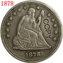 Eua 1878 p, cc, s liberty dólares sentados quarto cópia de moedas 2024 - compre barato