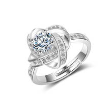 Anéis de titânio aço feminino ffashion joias acessórios decoração de dedos strass abertura ajustável tamanho anéis femininos 2024 - compre barato