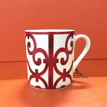 Tazas de café para el balcón español, tazas de cerámica de hueso fino rojo, taza de agua, taza francesa de la tarde para una hermosa caja de regalo 2024 - compra barato