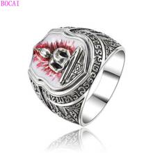 BOCAI S925 Sterling Silver Ring for Men and  Women 2021 Popular Retro Hand Ornaments Pure Argentum Buddhist Amulet Jewelry 2024 - buy cheap