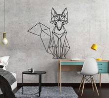 Nordic geométrico raposa vinil adesivos de parede decalques para quartos das crianças decoração do quarto casa sala estar mural wallstickers 2024 - compre barato