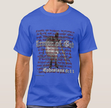 Доспехи Божие, ефесяне 6:11 Библейские стихи религиозные христиане футболка. Летняя Хлопковая мужская футболка с коротким рукавом и круглым вырезом, новинка S-3XL 2024 - купить недорого