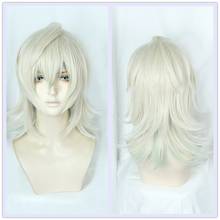 Anime Sarazanmai Cosplay Niiboshi Reo Wig White gold Mixed Green Synthetic Wig for Adult Adjustable Halloween Role Play Hair 2024 - buy cheap