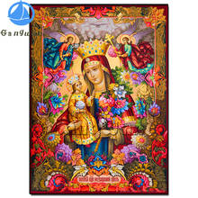 Pintura de diamante 5D, bordado de diamantes completo de la Virgen María, icono cristiano para niños, Jesús, Dios, amor Maternal, niño, religioso 2024 - compra barato