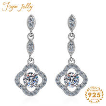 JoyceJelly Trendy 925 Sterling Silver Drop Earrings for women Mossanites Diamond Clover Design Fashion Wedding Jewelry Wholesale 2024 - buy cheap