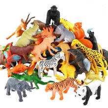 53 шт./компл. моделирование животных мини-джунгли динозавр модель диких животных дикий зоопарк экшн-персонаж пластиковая Коллекционная модель игрушки для детей 2024 - купить недорого