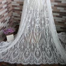 Pressed yarn width 1.5 meters eyelashes lace dress fabric DIY wedding accessories lace trim 2024 - buy cheap