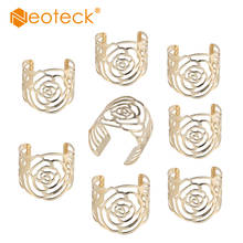 Neoteck 8PCS/Set Napkin Rings Serviette Buckle Rose Design Metal Napkin Holder For Wedding Antique Party Table Decor 2024 - buy cheap