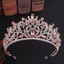 Tiaras de cabelo barroco, coroa de cristal strass, joia para cabelo, para casamento, para mulheres 2024 - compre barato