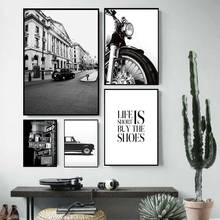 Fashion Canvas Painting For Motorcycle Car Poster And Prints Black and white Wall Art Pictures For Room Nordic Decoration 2024 - buy cheap