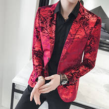 Winter Blazer Jacket Men 2021 Fashion Harajuku Luxury Slim Fit Wedding Suit Groom Coat Nightclub Party Singer Stage Costumes 2024 - buy cheap