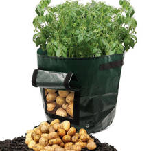 Bolsa contenedor para cultivo de patatas, plantador artesanal de tela de PE, plantación de verduras, jardinería, espeso, maceta de verduras, bolsa de cultivo, herramienta de jardín 2024 - compra barato