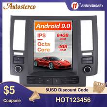 Reproductor Multimedia para coche Infiniti FX35 FX45, dispositivo de navegación GPS con Android 9,0, estilo Tesla, Radio, grabadora, unidad principal, 2006-2008 2024 - compra barato