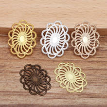 100pcs 20*26mm Metal Brass Sheet Filigree Flowers Stamping Plate DIY Jewelry Findings For Jewelry Making 2024 - купить недорого