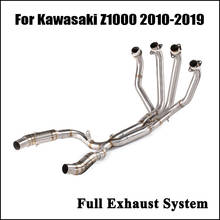 Tubo de escape de aço inoxidável do tubo de ligação do encabeçamento do sistema de escape da motocicleta para kawasaki z1000 2010-2019 2024 - compre barato