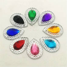 DIY 40pcs MIX 13mm*18mm Resin Drop shape Flatback Rhinestone Wedding decoration 2024 - buy cheap