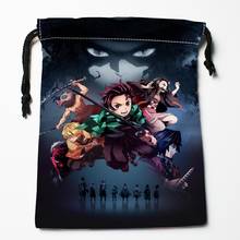 Kimetsu no Yaiba-bolsas con cordón estampado HD, tejido de satén suave, reutilizable, para almacenamiento de ropa, zapatos, 18x22cm, novedad, 0402 2024 - compra barato