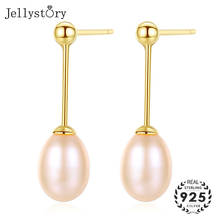 Jellystory New Silver 925 Jewelry Natural Freshwater Pearl Drop Earrings for Women earrings fashion jewellery Wedding Party Gift 2024 - buy cheap