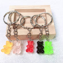 Candy color  cute bear keychain  Keychain ring pendant men and women couple key chain bag pendant wholesale 2024 - compre barato