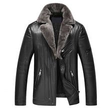 Men's Genuine Leather Down Jacket Wool Collar Sheep Leather Jacket Winter Coat Sheepskin Down jackets Men 2024 - buy cheap