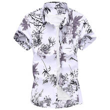 2021 Summer New Men's Short-sleeved Floral Shirt Fashion Casual Hawaii Beach Shirt Male Plus Size 5XL 6XL 7XL 2024 - buy cheap