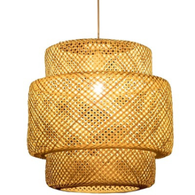 Китайский бамбуковый ткацкий бамбуковый/Плетеный подвесной светильник из ротанга E27 лампы фонарики для гостиной отеля ресторана прохода подвесной светильник 2024 - купить недорого