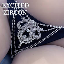 EXCITED zirconia-Cadena de cuerpo para mujer, Tanga sexy de lujo, cadena de cintura, bikini dorado, regalo de novia 2024 - compra barato