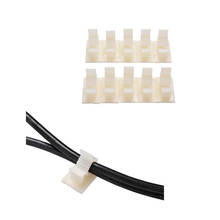 Braçadeiras adesivas para cabos, braçadeiras autoadesivas para fixar cabos fios, botão para cima e transparente de fio branco com 10mm com 10 peças 2024 - compre barato