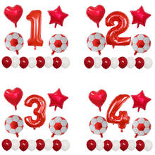 13pcs/set 18" Football Soccer Foil Helium Balloons 30" Number Baby Shower Birthday Party Decoration Kids Toys Latex Air Globos 2024 - buy cheap