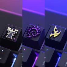 1 peça liga de alumínio zinco backlit tampa chave para teclado mecânico sc2 terráqueo zerg protoss keycap 2024 - compre barato