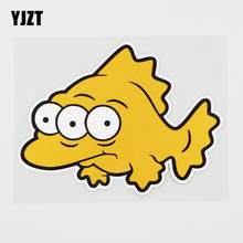 YJZT 14.1CMX10.5CM Yellow Fish Car Sticker Fish With Three Eyes Pvc Decal 6A-0153 2024 - buy cheap