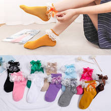 4 Pair Lolita Style Japanese Maiden Lovely Woman Lace Bow Short Socks Multiple Colors Cotton Socking Cute Princess Socks 2024 - buy cheap