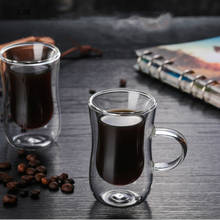 Xícara de café de vidro com dupla camada, 1/2/4/6/8 unidades, 80ml, estilo europeu, com alça, copo de café expresso, vidro de café 35 2024 - compre barato