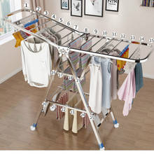 Stainless steel drying rack folding household drying rack balcony children hanging clothes rack, wall mounted 2024 - buy cheap