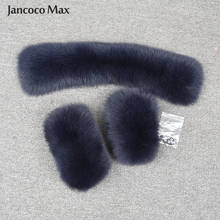 Winter Women Real Fur Collar Set Fox Raccoon Trim Cuff  Fluffy For Coat Jacket S7933 2024 - buy cheap